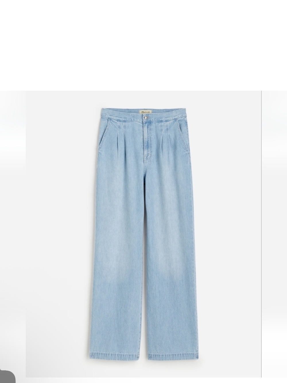 Madewell Light Blue Pleated Wide-Leg Jeans Size 25